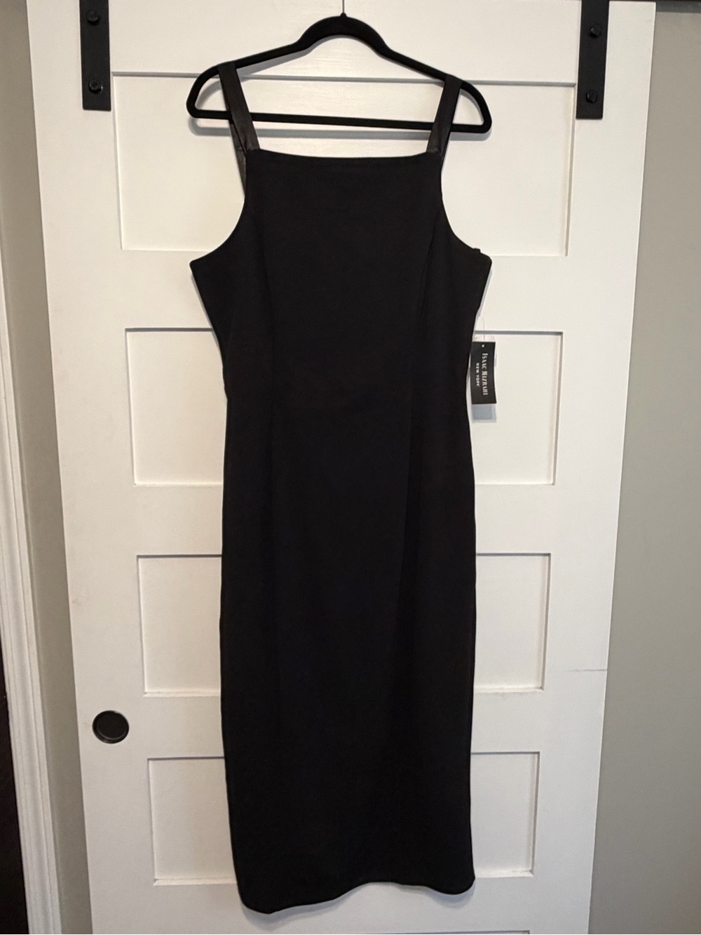 Isaac Mizrahi Black Satin Bow Midi Dress NWT